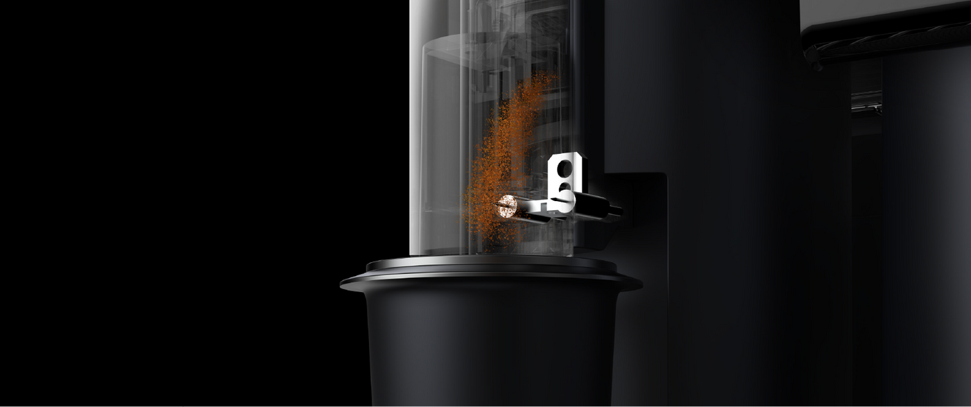 Professional espresso machine Meraki with anti-static technology to eliminate coffee grounds static and mess